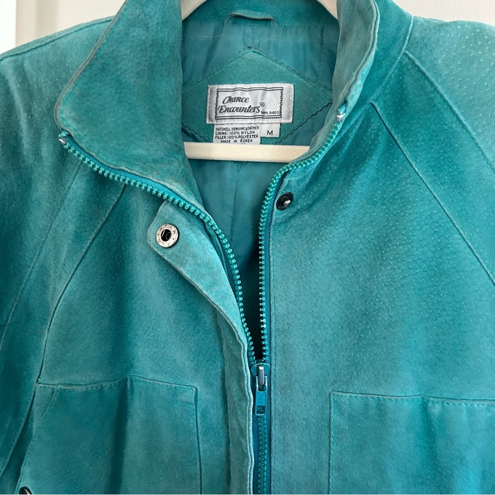 Chance Encounters Teal Suede Jacket - image 4